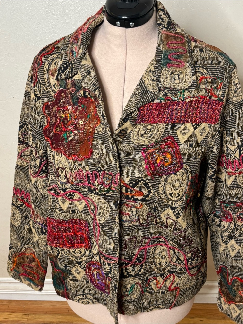 Coldwater Creek Multicolor Embroidered & Appliqué Jacket